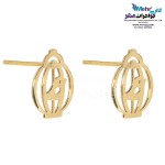 نیم ست طلا - آویز و گوشواره - طرح پرنده و قفس