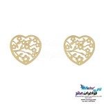 نیم ست طلا - آویز و گوشواره - طرح قلب و گل