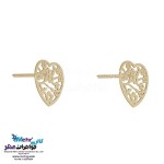 نیم ست طلا - آویز و گوشواره - طرح قلب و گل