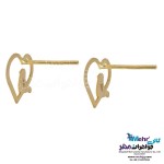 نیم ست طلا - آویز و گوشواره - طرح پرنده و قلب