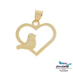نیم ست طلا - آویز و گوشواره - طرح پرنده و قلب