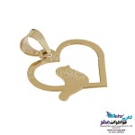 نیم ست طلا - آویز و گوشواره - طرح پرنده و قلب