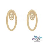 نیم ست طلا - آویز و گوشواره - طرح هندسی