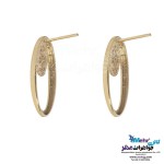 نیم ست طلا - آویز و گوشواره - طرح هندسی