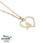 آویز ساعت طلا - طرح پرنده و قلب