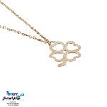 آویز ساعت طلا - طرح شبدر چهار برگ
