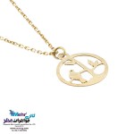 آویز ساعت طلا - طرح پرنده و شاخه