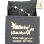 دستبند طلا و سنگ - طرح مروارید نشان