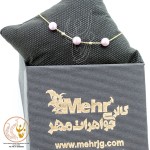 دستبند طلا و سنگ - طرح مروارید نشان