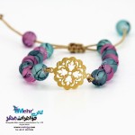 دستبند طلا و سنگ - طرح گل