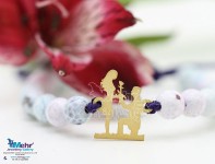 دستبند طلا و سنگ - طرح عاشقانه