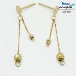 گوشواره طلا - طرح گوی تراش
