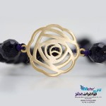 دستبند طلا و سنگ - طرح گل رز