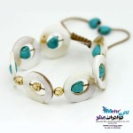 دستبند طلا و سنگ - طرح گوی تراش