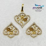 نیم ست طلا - آویز و گوشواره - طرح اسلیمی