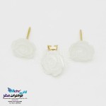 نیم ست طلا - آویز و گوشواره - طرح گل