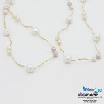 گردنبند رولباسی طلا - طرح مروارید نشان