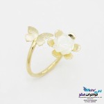 انگشتر طلا - طرح گل و پروانه