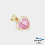 نیم ست طلا - آویز و گوشواره - سنگ سواروسکی قلب