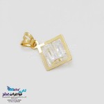 نیم ست طلا - آویز و گوشواره - سنگ سواروسکی مکعب