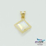 نیم ست طلا - آویز و گوشواره - سنگ سواروسکی مکعب