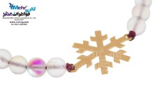دستبند طلا و سنگ - طرح برف