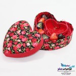 گردنبند طلا و چرم - سنگ سواروسکی قلب همراه با پک قلبی