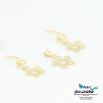 نیم ست طلا - آویز و گوشواره - طرح گل