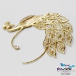گوشواره لاله گوشی طلا - طرح طاووس