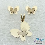 نیم ست طلا - آویز و گوشواره - طرح پروانه