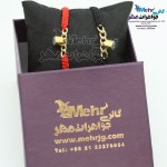 دستبد طلا و بافت - طرح کارتیه مگنتی