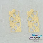 گوشواره طلا - طرح قلب و گل