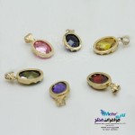 آویز طلا - طرح قطره رنگی