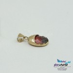 آویز طلا - طرح قطره رنگی