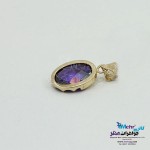 آویز طلا - طرح قطره رنگی