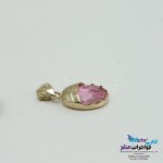 آویز طلا - طرح قطره رنگی