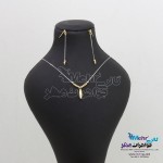 نیم ست طلا - گردنبند و گوشواره - طرح قطره و گوی