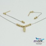 نیم ست طلا - گردنبند و گوشواره - طرح قطره و گوی