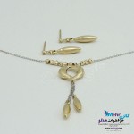 نیم ست طلا - گردنبند و گوشواره - طرح چشم