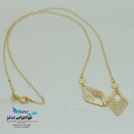 نیم ست طلا - گردنبند و گوشواره - طرح هندسی