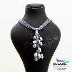 گردنبند طلا و چرم - طرح خوشه ای