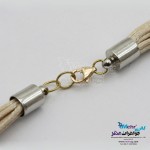 گردنبند طلا و چرم - طرح خوشه ای