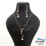 نیم ست - گردنبند و گوشواره - طرح مروارید نشان