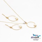 نیم ست - گردنبند و گوشواره - طرح پروانه و مروارید