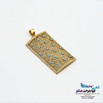 آویز طلا - طرح گل شش پر