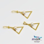 نیم ست طلا - آویز و گوشواره - طرح هندسی
