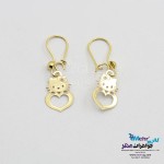 نیم ست طلا - آویز و گوشواره - طرح کیتی
