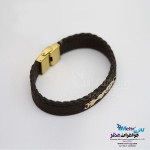 دستبند طلا و چرم - طرح قلب