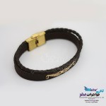 دستبند طلا و چرم - طرح بال