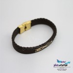 دستبند طلا و چرم - طرح بینهایت